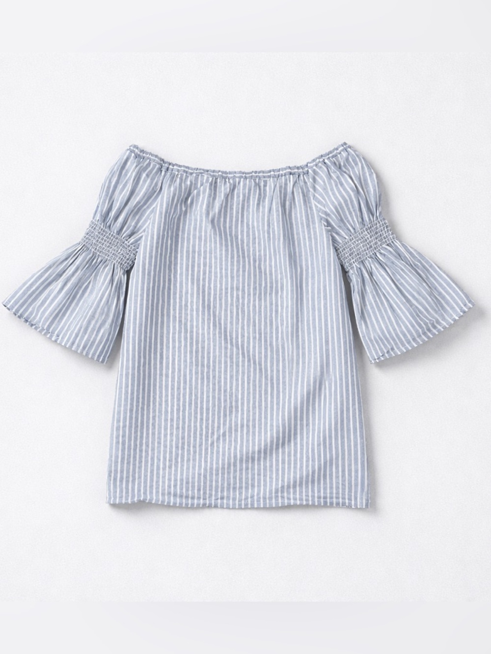 Rebel Sugar Light Blue and White Striped Short Sleeve Tee/Dress | Large
